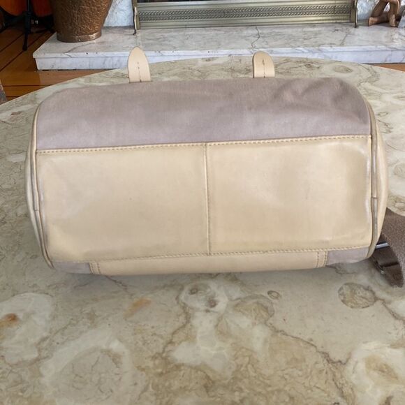 ED Ellen Degeneres Leather & Canvas Barrel Bag w/ Detachable Strap - Picture 9 of 16